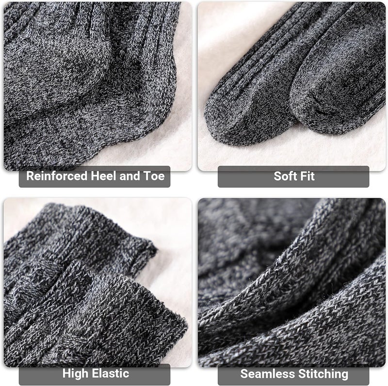 Pleneal Wool Socks for Women - Womens Wool Socks Winter Warm Cozy Knit Sock for Women Men - Image 3